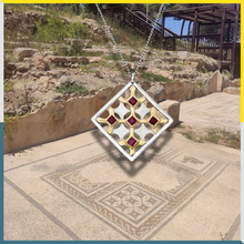 Load image into Gallery viewer, Rhombus with Gold and Ruby stones