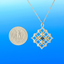 Load image into Gallery viewer, Rhombus with Gold and Blue Topaz stone