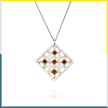 Load image into Gallery viewer, Rhombus with Gold and Ruby stones