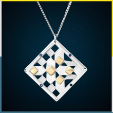Load image into Gallery viewer, Rhombus with Golden squares