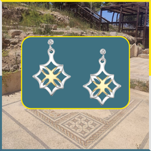 Load image into Gallery viewer, Rhombus shape Silver and Gold earrings